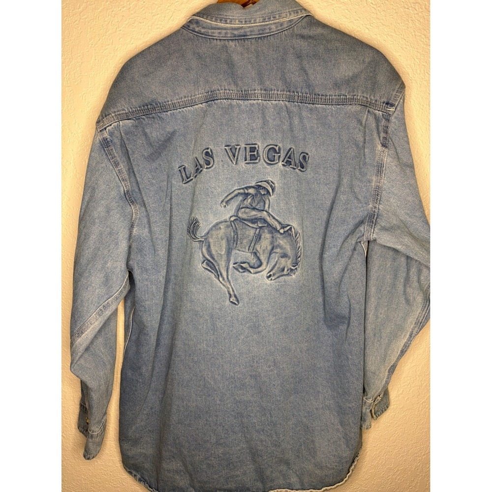 Rare Vintage Las Vegas Horse Denim Women XL Blue Excellent